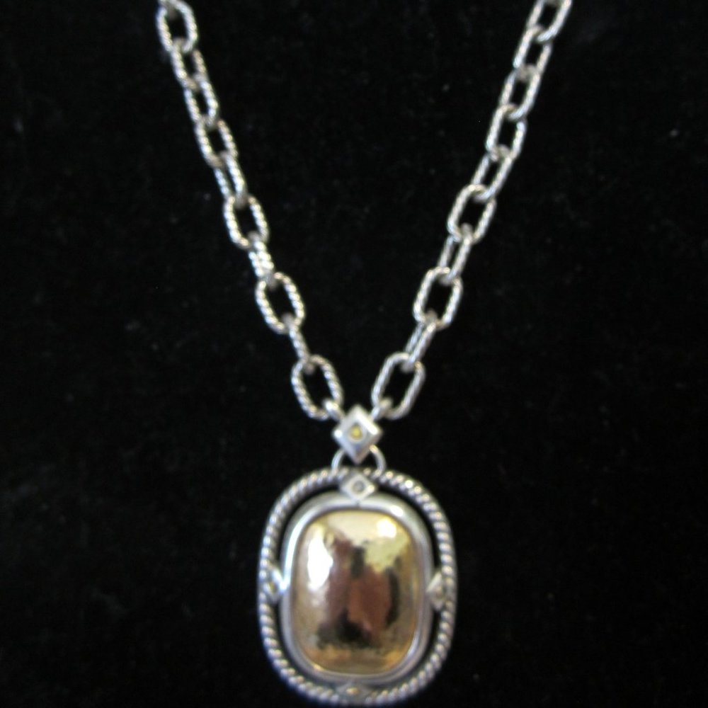 Retired Brighton "Choose Love" two tone Necklace
